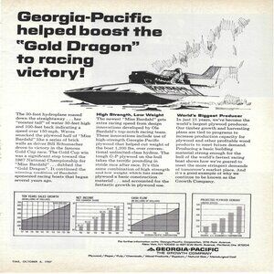 1967 Georgia-Pacific Boost Gold Dragon Racing Vintage Magazine Print Ad/Poster